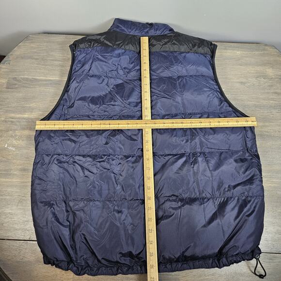 Eddie Bauer Premium Goose Down Puffer Vest Jacket Men Size Large Navy Blue - Picture 3 of 6